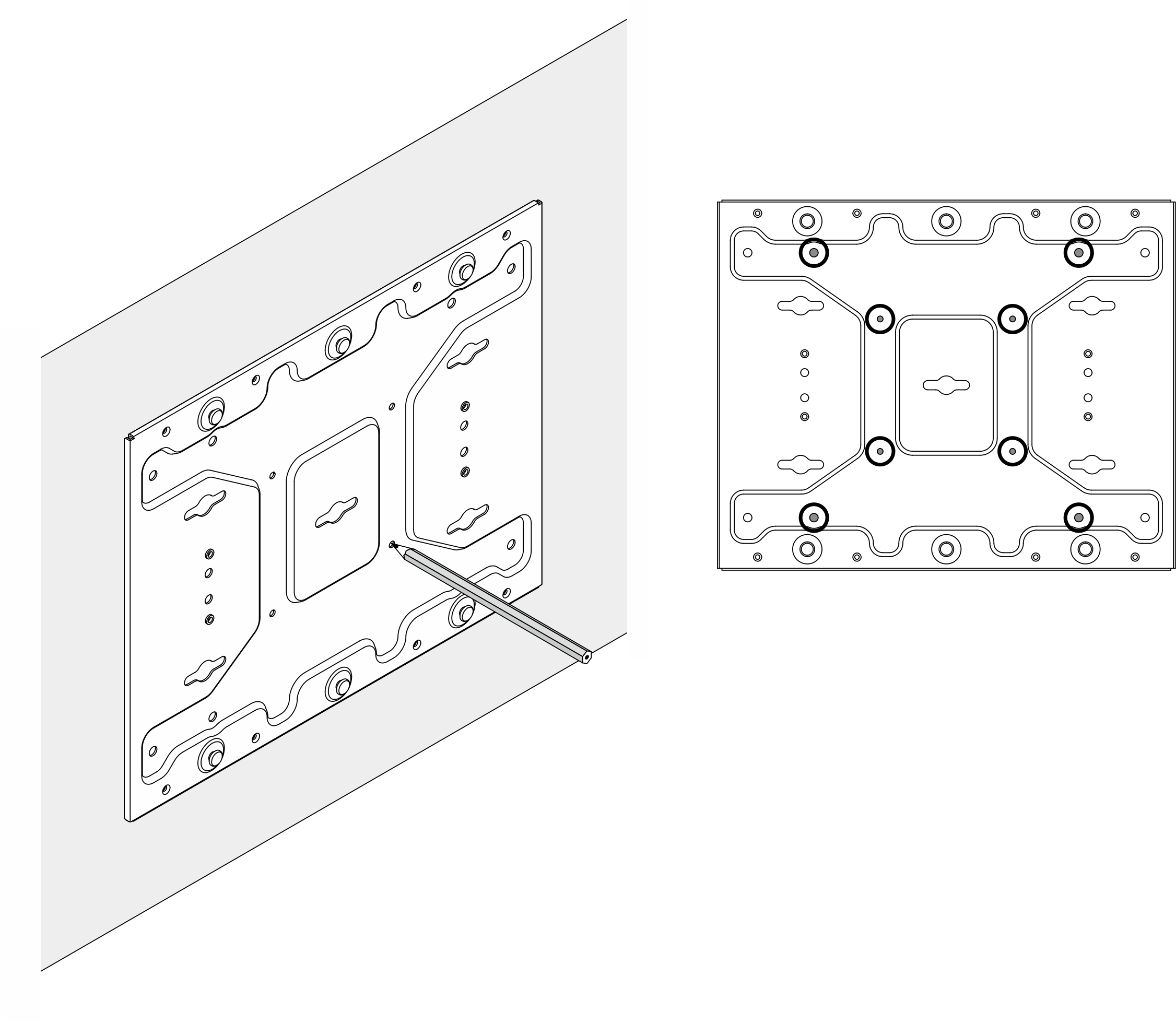 Locations of screw holes