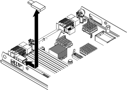 Graphic illustrating the removal of a USB Flash key