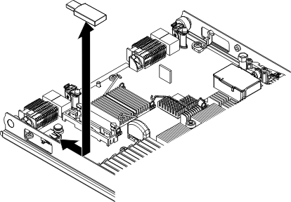 Graphic illustrating the removal of a USB Flash key