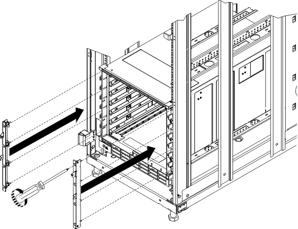 Graphic showing installation of the airborne contaminant filter assembly mounting brackets.