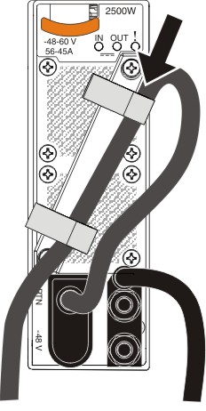 Illustration showing how to remove excess cable