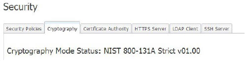 Graphic illustrating the Cryptography tab on the Security page