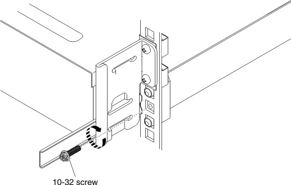 Installing the two 10–32 screws