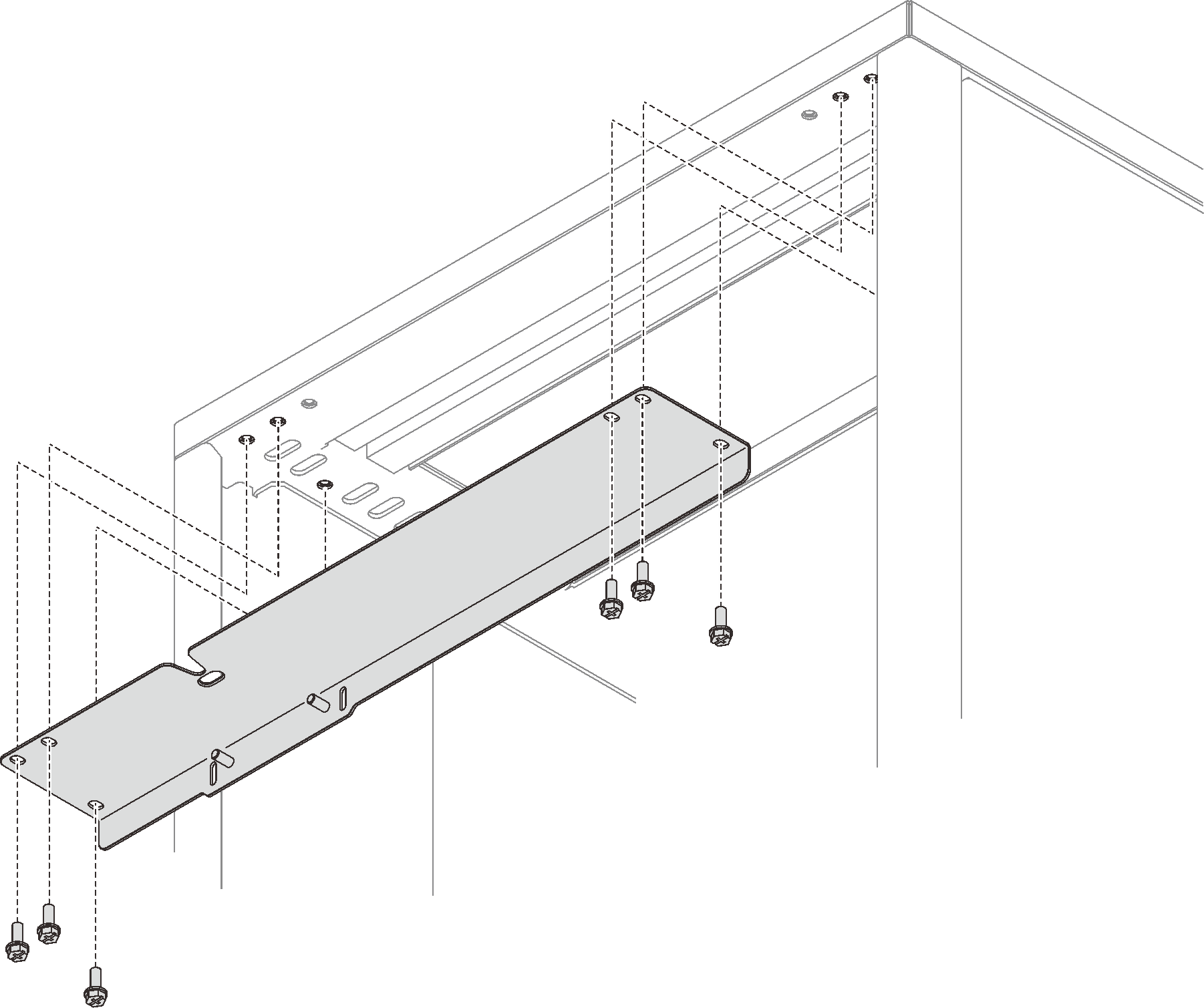 Top rack manifold mounting bracket removal