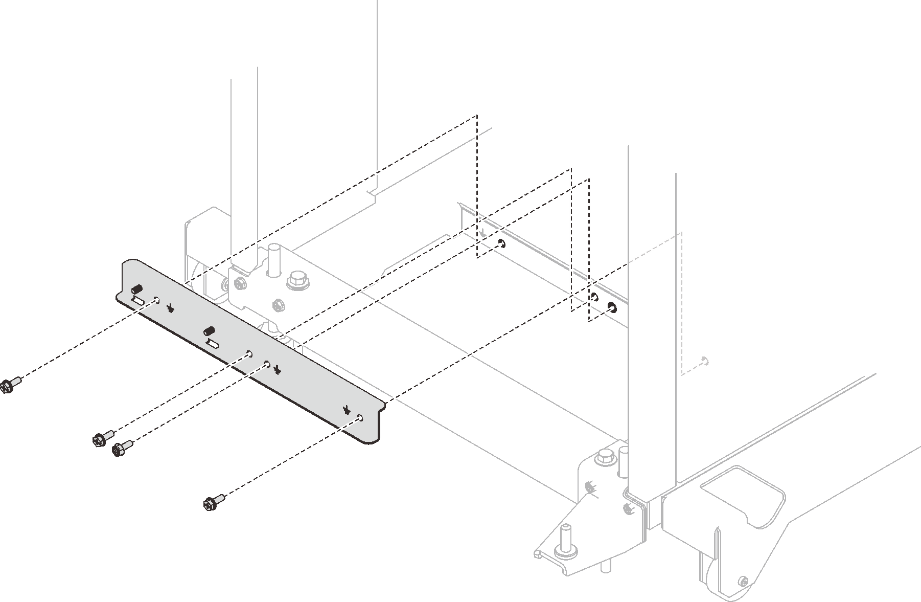 Bottom rack manifold mounting bracket installation