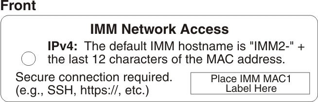 Graphic illustrating the network access tag (front)