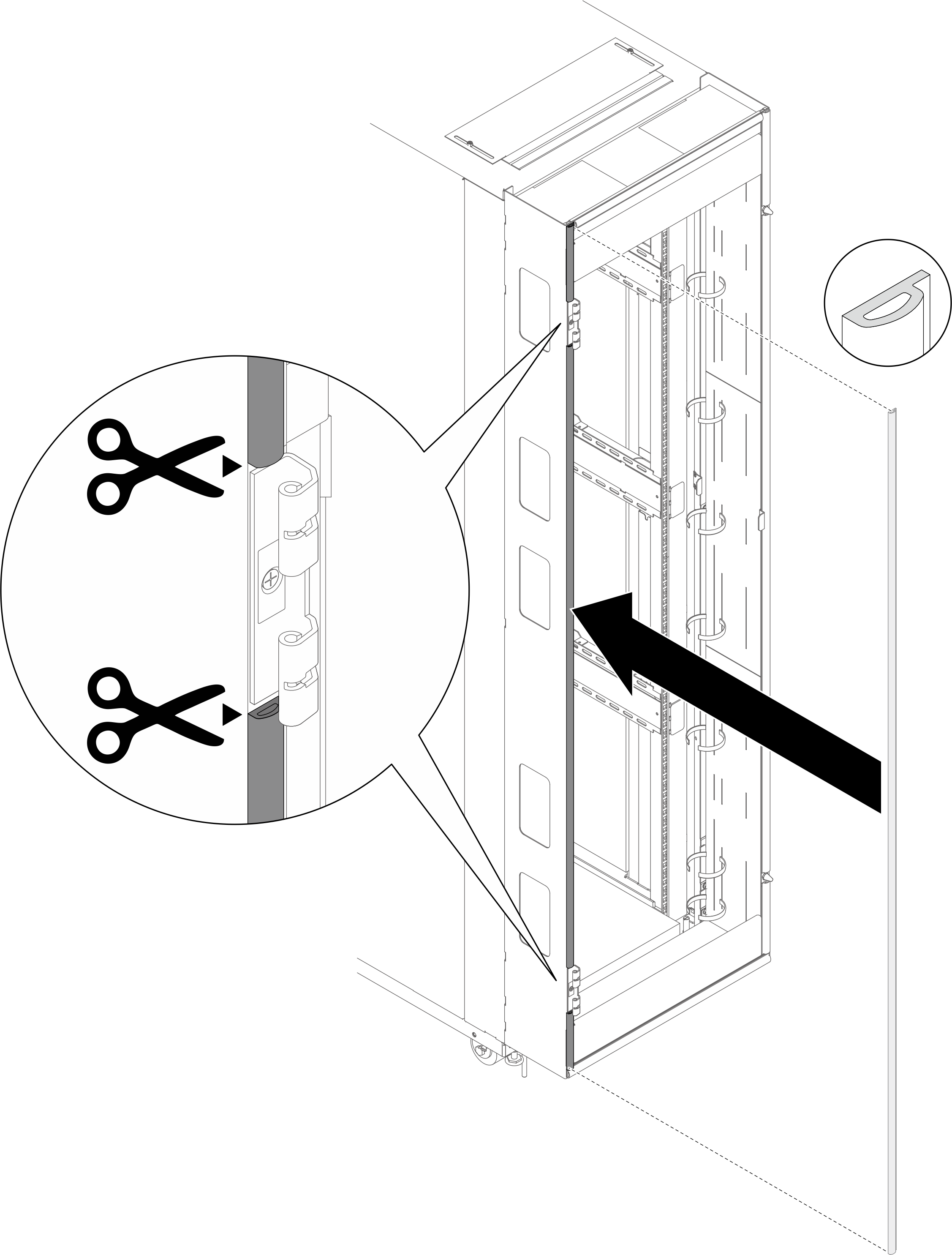 Installing the extension sealing foam to the left side of the rack