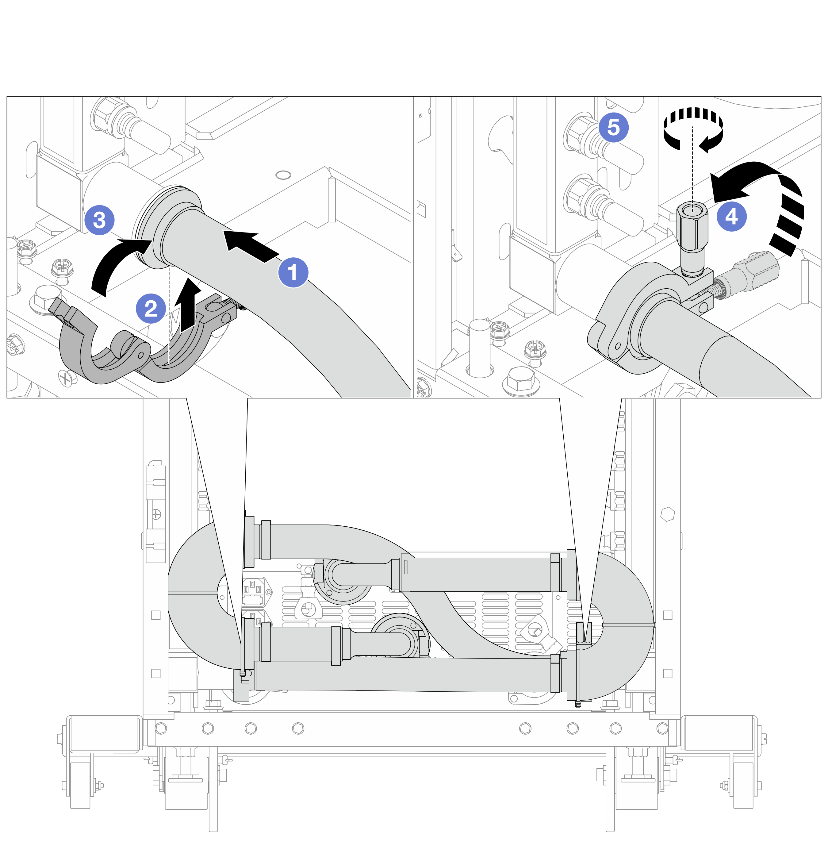 Hose assembly to top quick connect