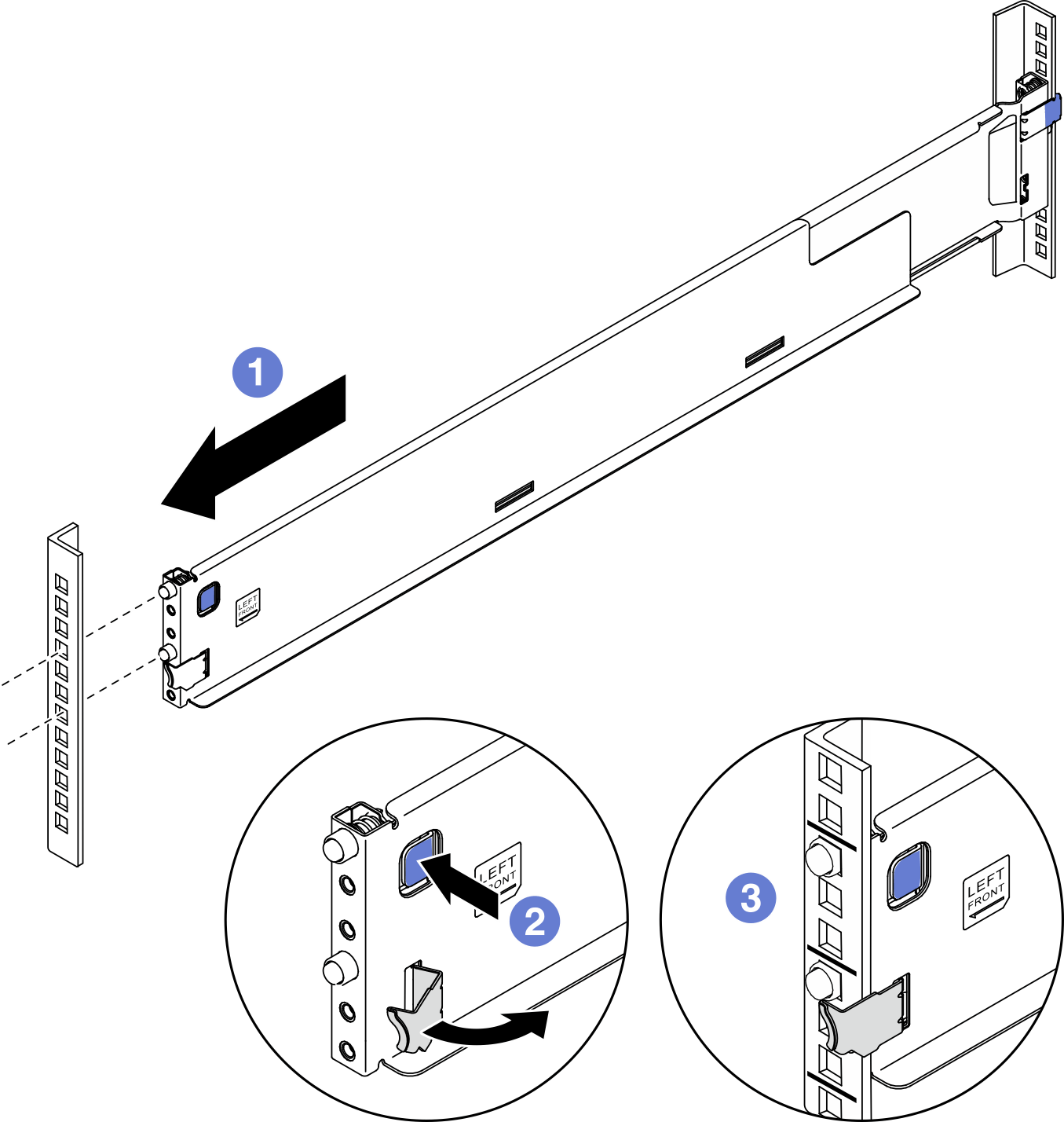 Installing front end of rail