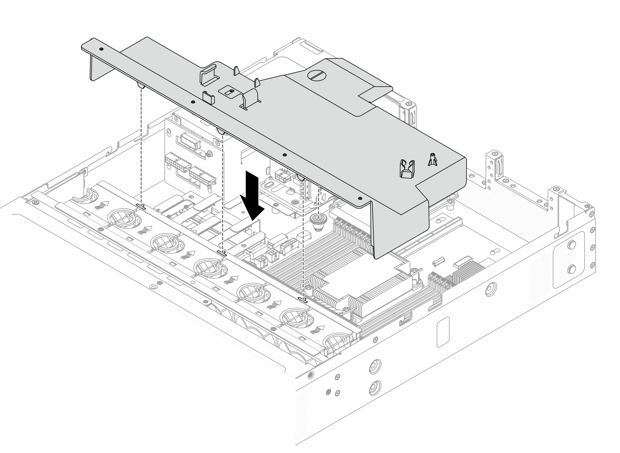 Air baffle installation