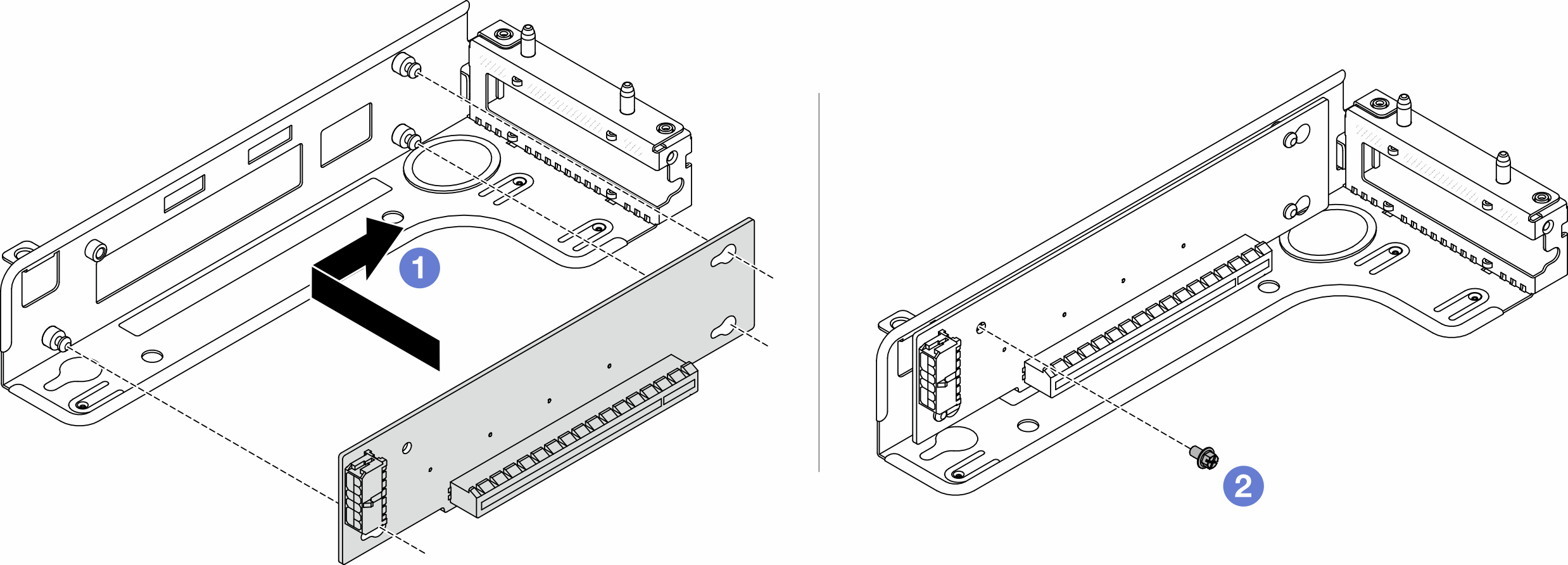 Riser card installation