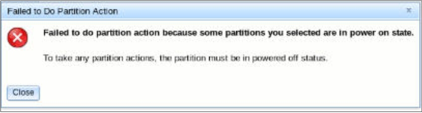 partition in power on state error