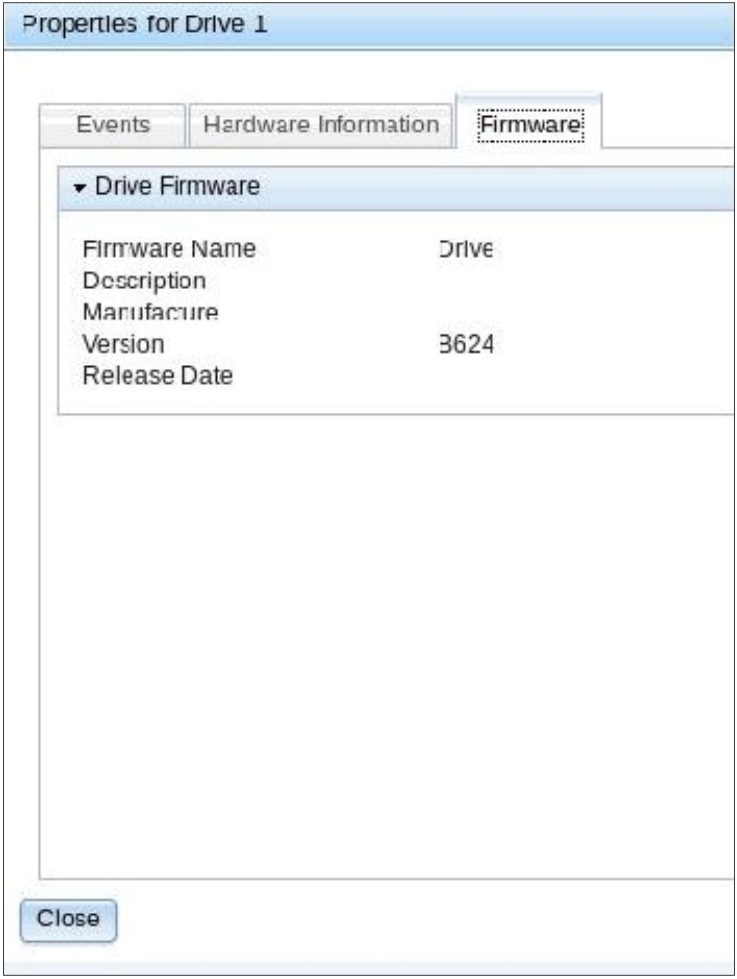 firmware info properties for the drive