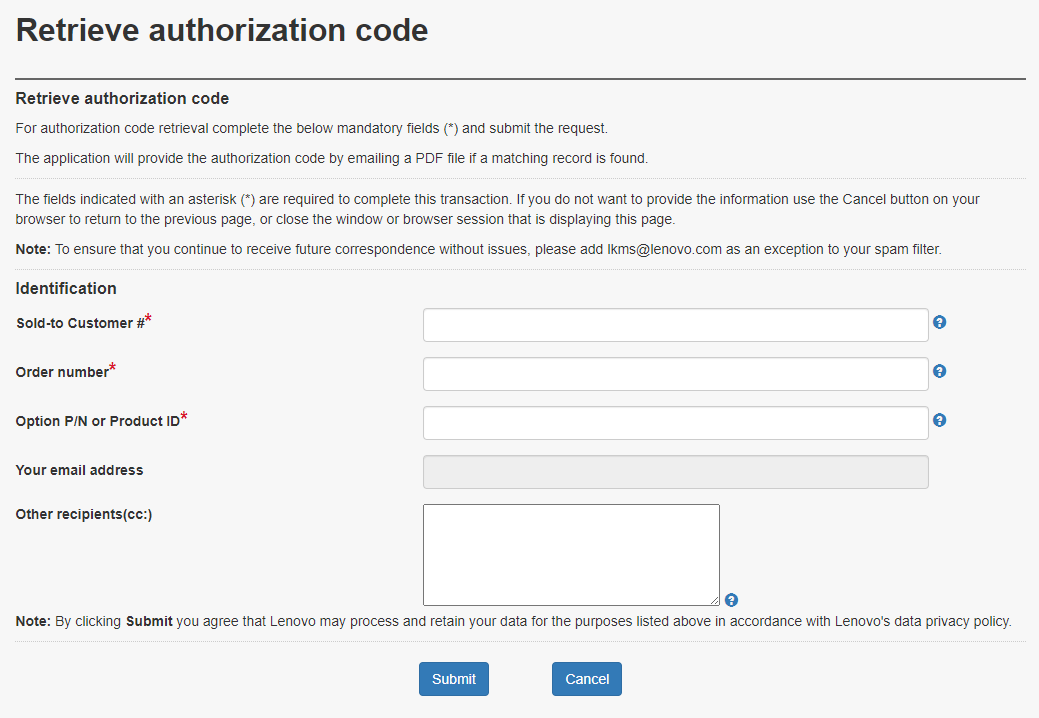 Retrieving an authorization code