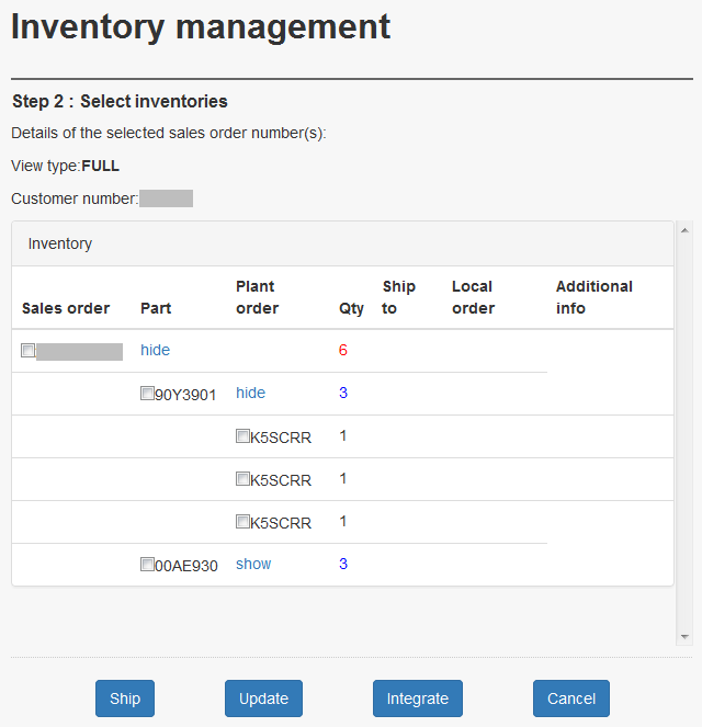 Inventory management - expanding to show individual