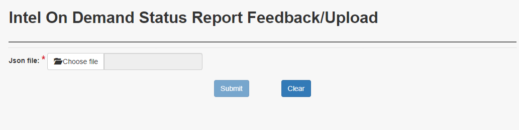 Intel On Demand Status Report Feedback/Upload