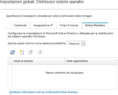 Mostra la scheda Active Directory nella pagina Impostazioni globali.