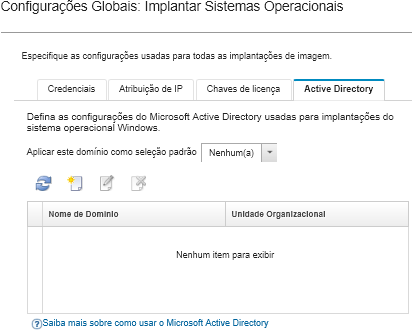 Ilustra a guia Active Directory na página Configurações Globais.