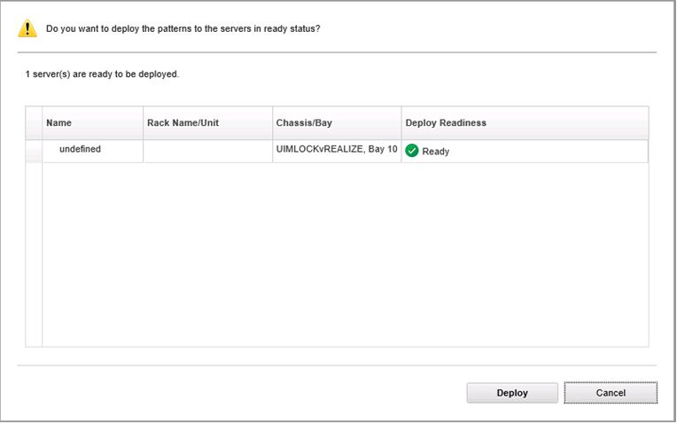 Configuration Pattern deployment summary dialog