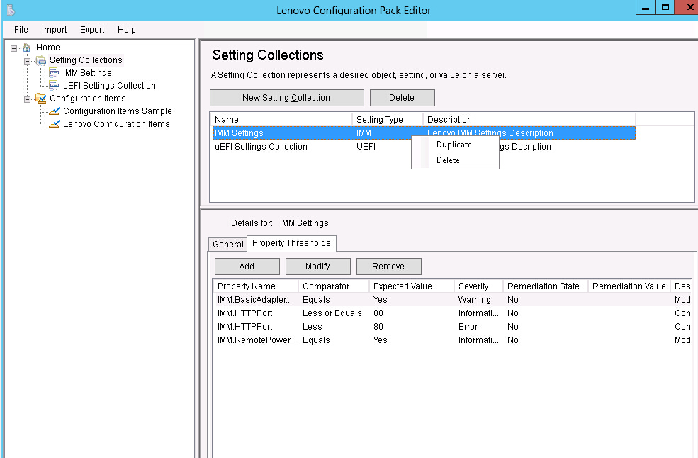 Duplicate Setting Collection function