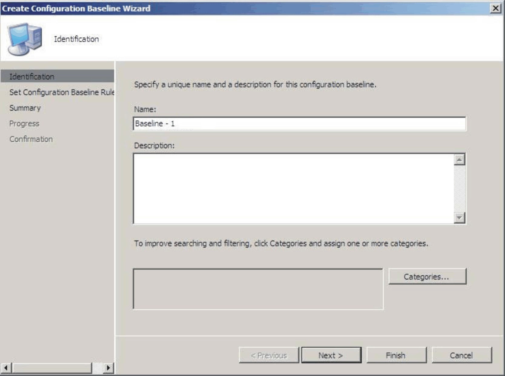 Create Configuration Baseline Wizard