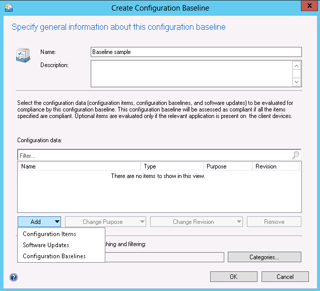 Create Configuration Baseline function