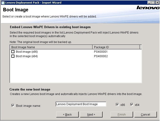 Boot Image page