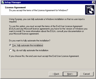 Ventana Setup Manager: License Agreement (Administrador de instalación: Contrato de licencia)