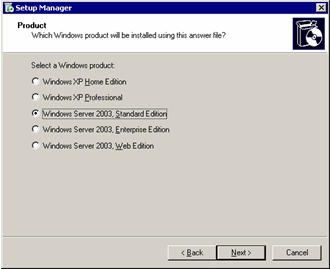 Setup Manager（安装管理器）：Windows 产品