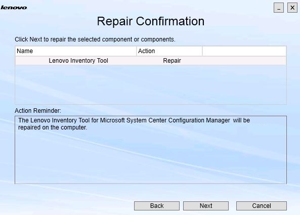Repair Confirmation page