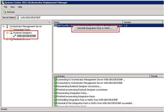 Uninstall Integration Pack or Hotfix