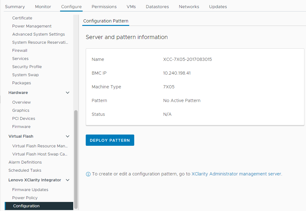 Configuration Pattern page