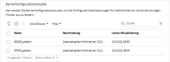 Karte „Serverkonfigurationsmuster“