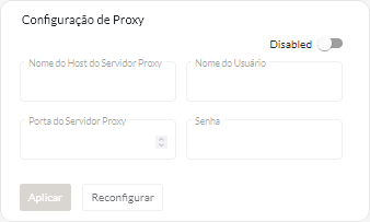 Cartão Configuração de Proxy