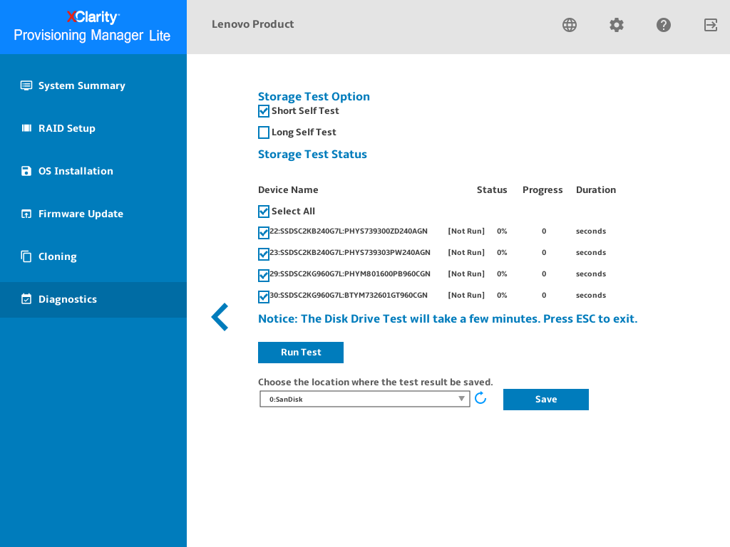 Disk drive test interface