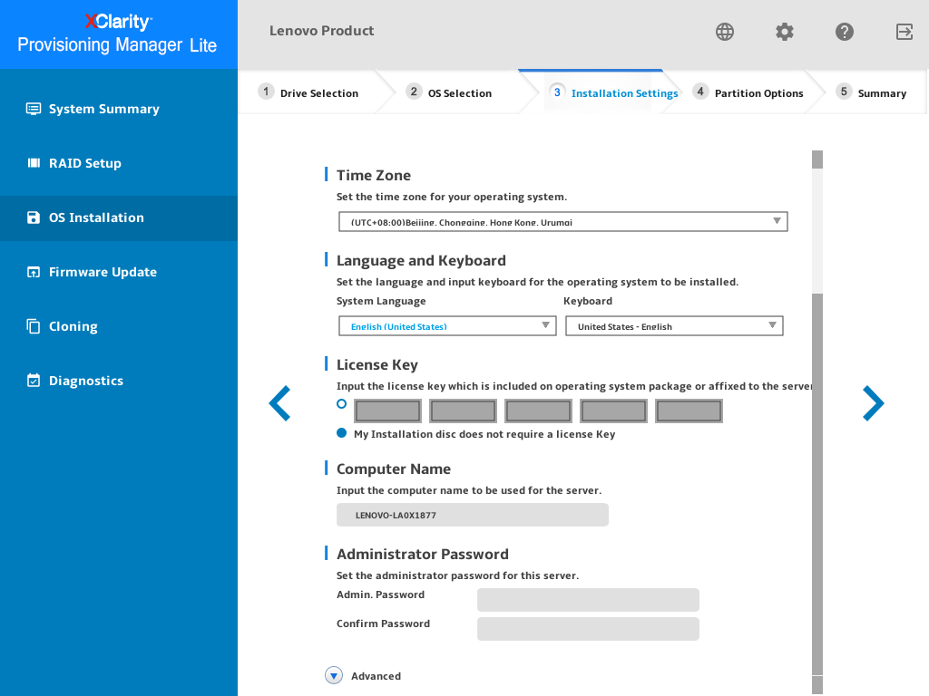 Installation Settings step – 1 (for Windows)