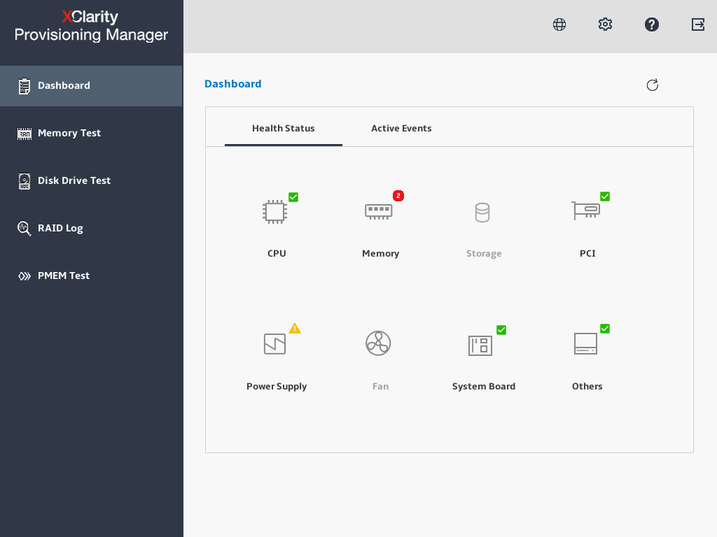 Dashboard interface