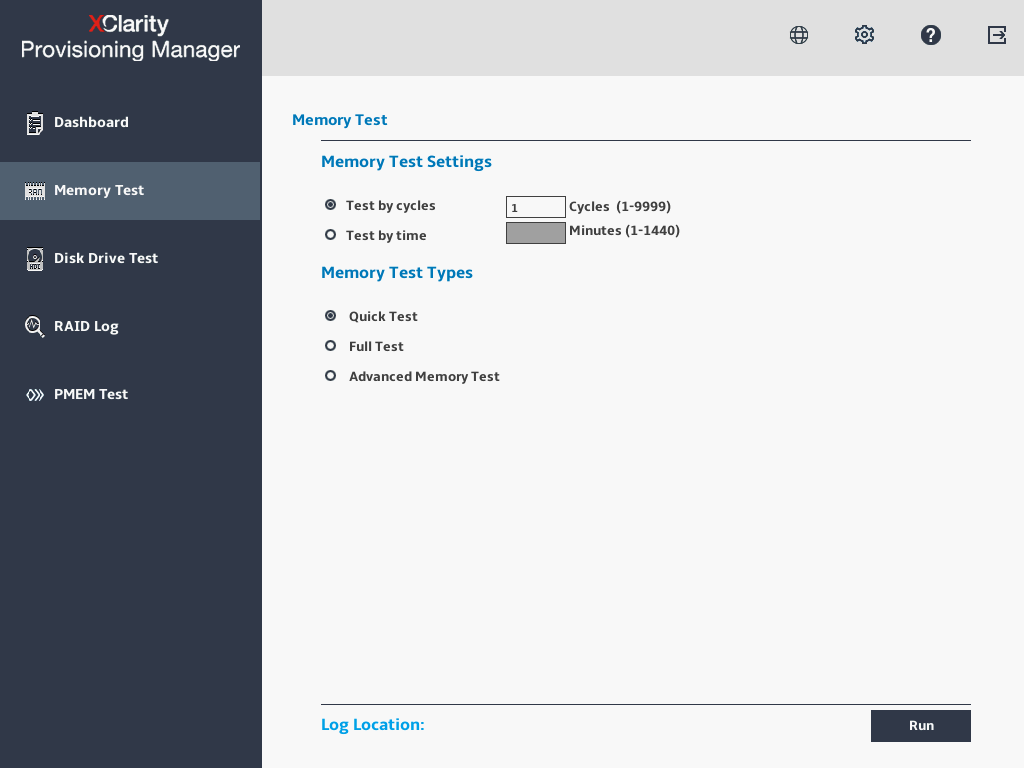 Memory Test interface