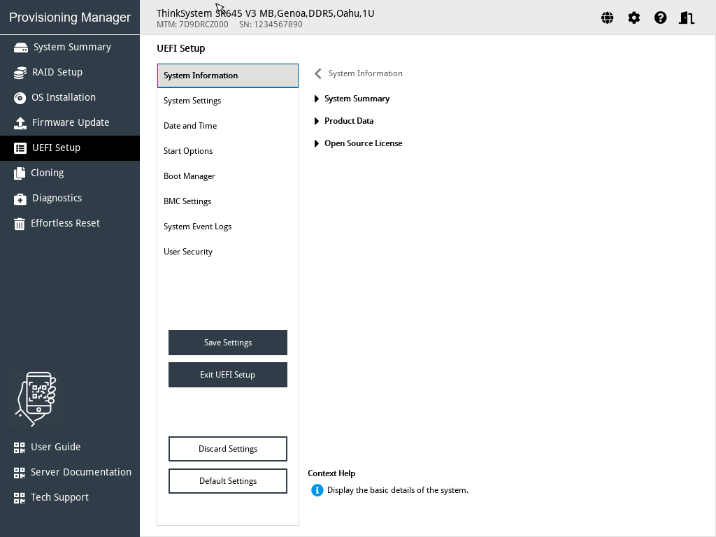 UEFI Setup interface