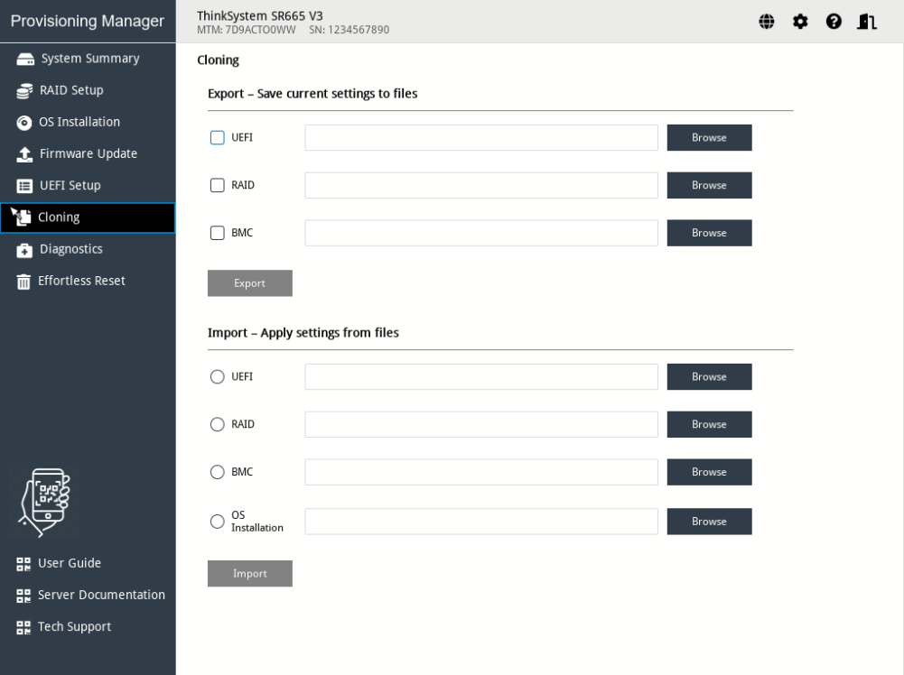 Cloning interface