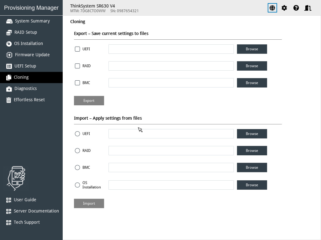 Cloning interface