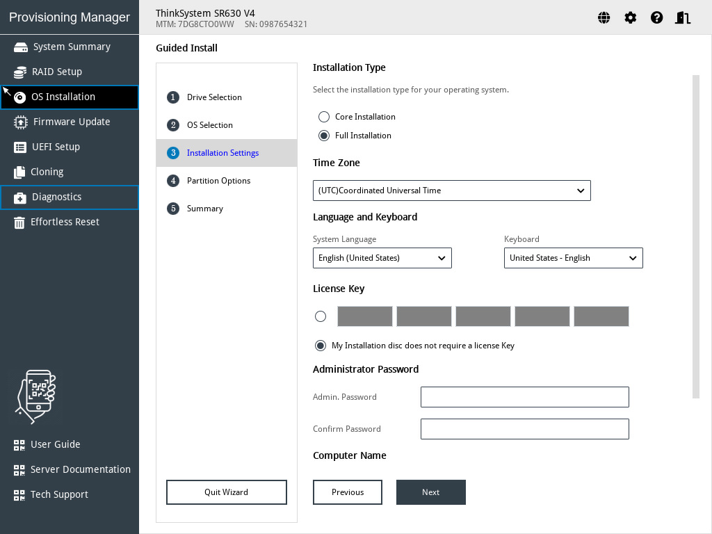 Installation Settings step – 1 (for Windows)