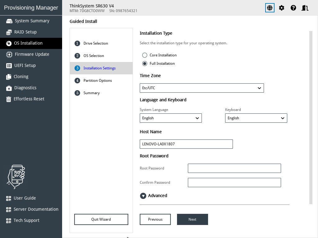 Installation Settings step – 1 (for Linux)