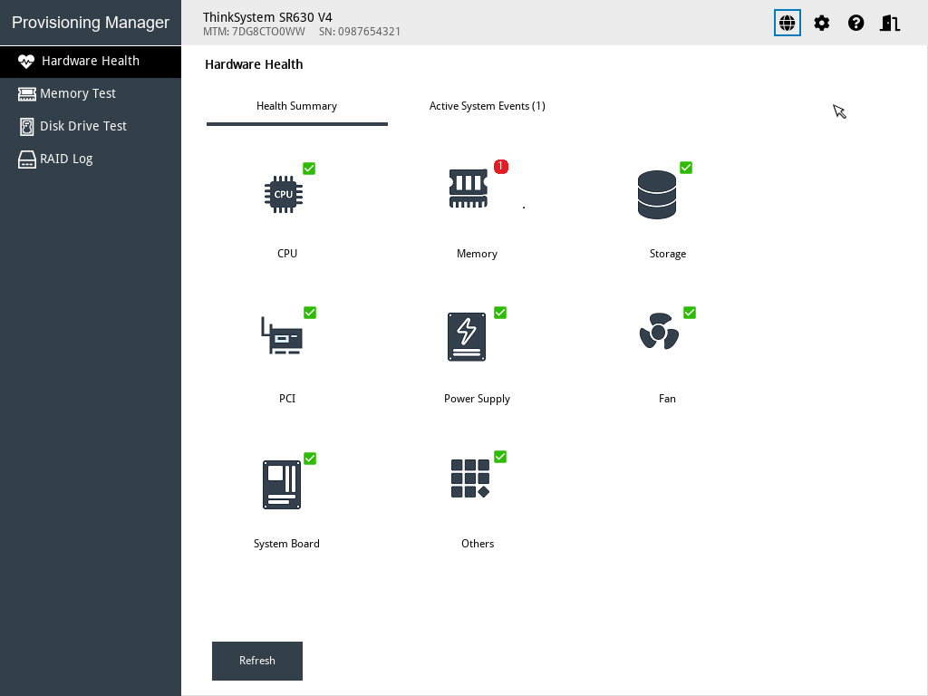 Dashboard interface