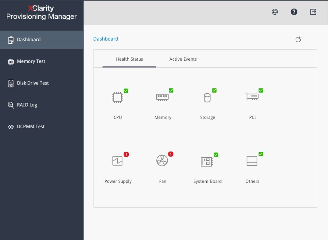 Dashboard interface