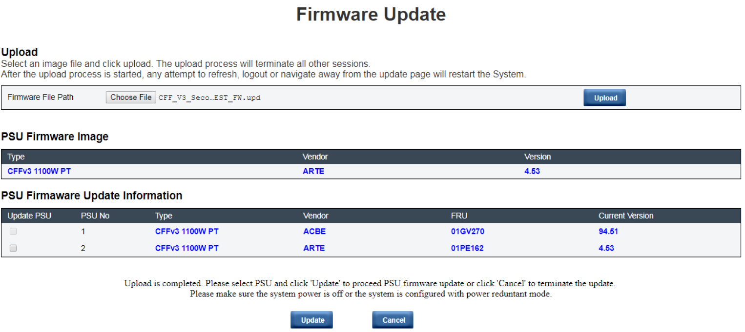 PSU firmware update