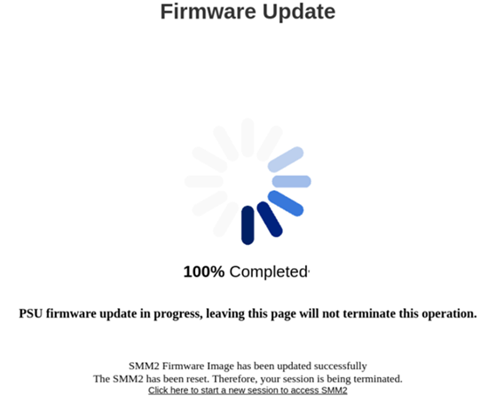 PSU Firmware Update completed