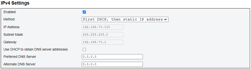 IPv4 Settings