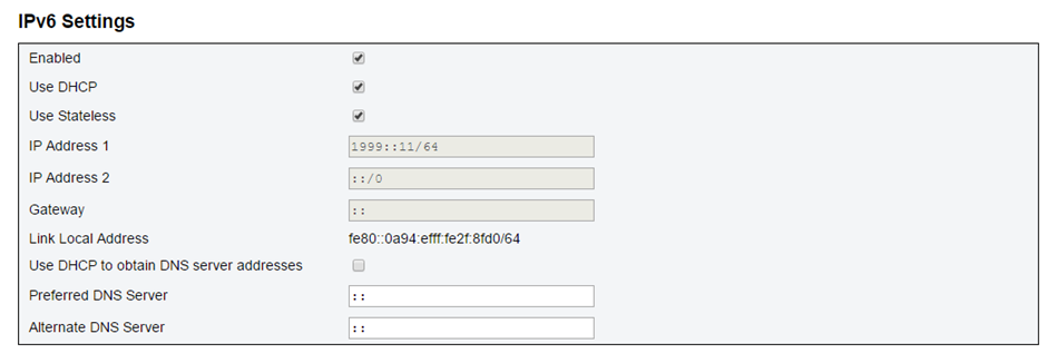 IPv6 Settings