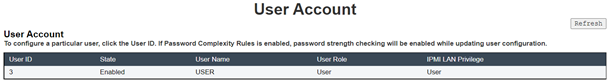 User Account page access — User and Operator